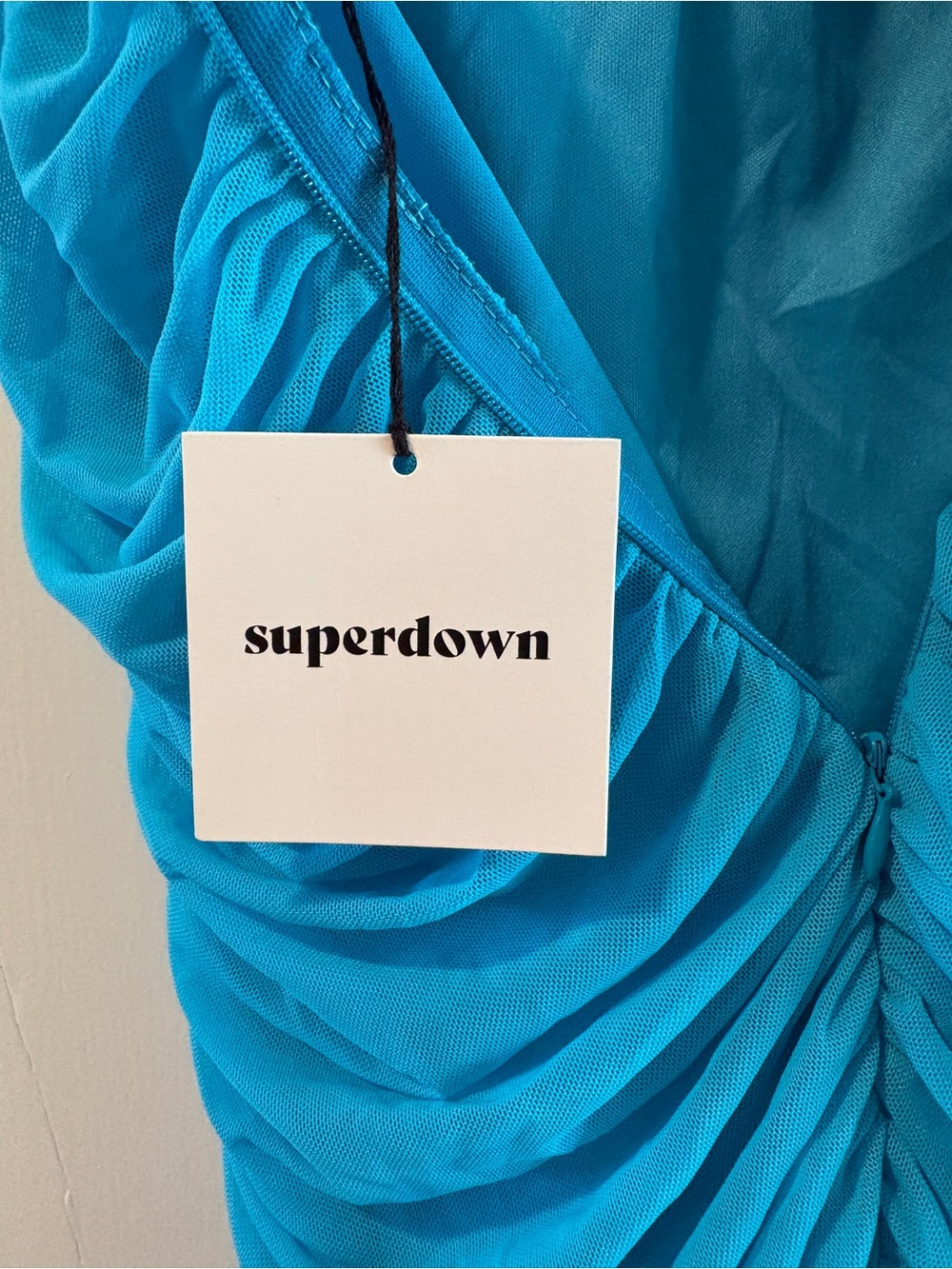 Turquoise Superdown Ruched Mini Dress - Picture 3 of 4